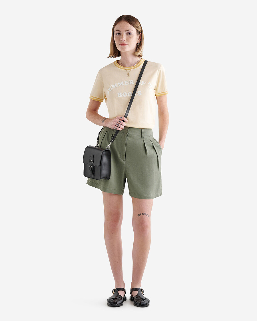 short de marche plissé en lin 35 pouces