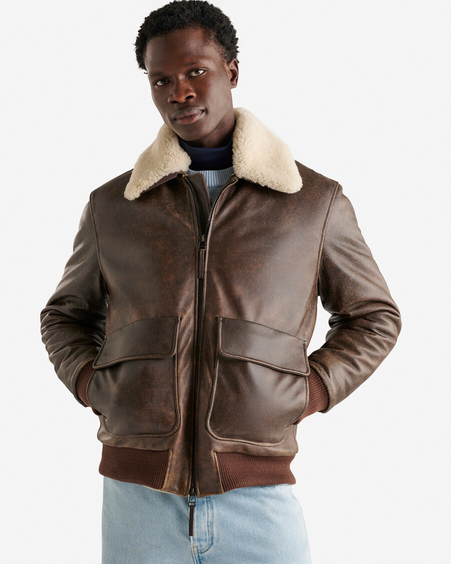veste daviateur en cuir