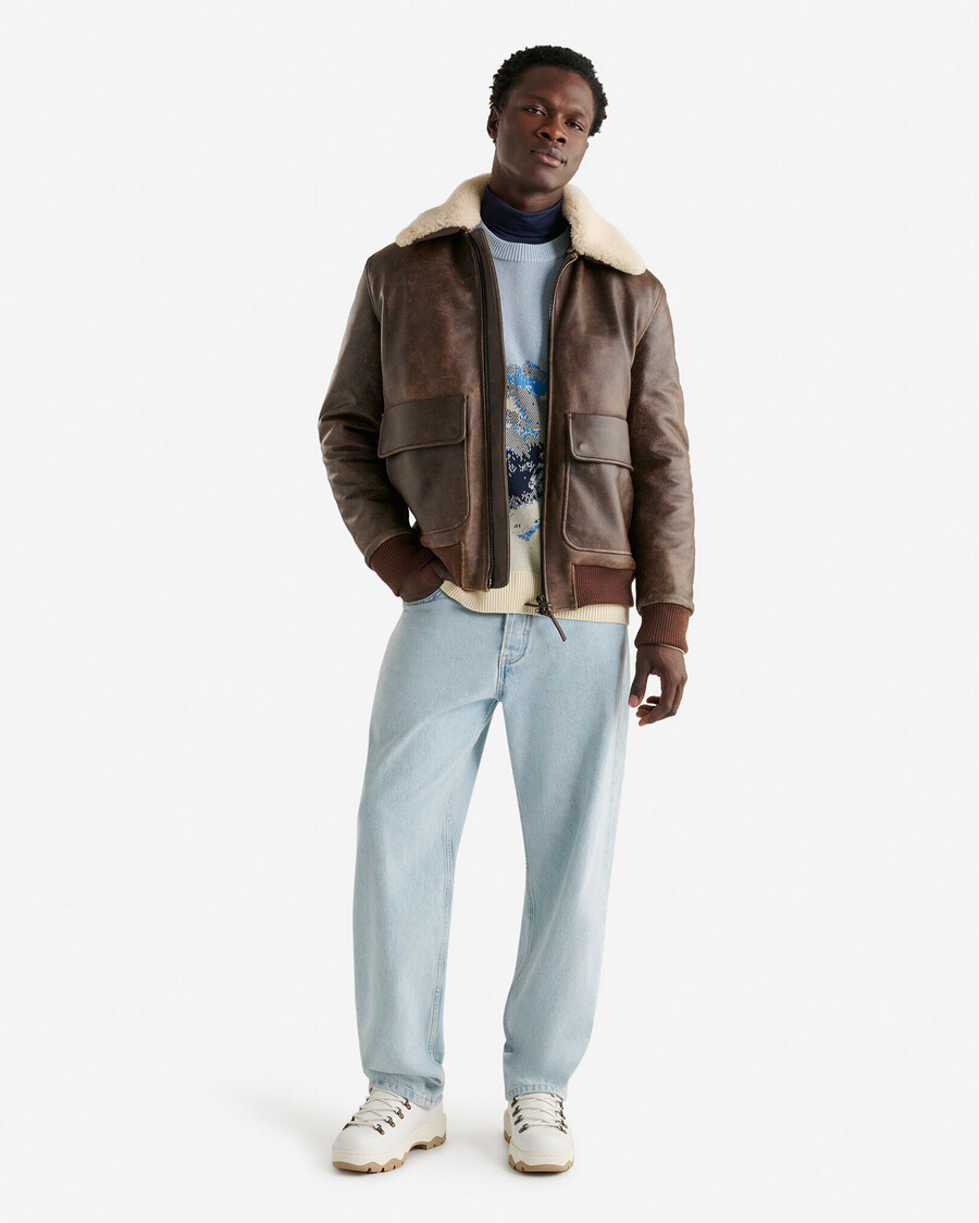 veste daviateur en cuir
