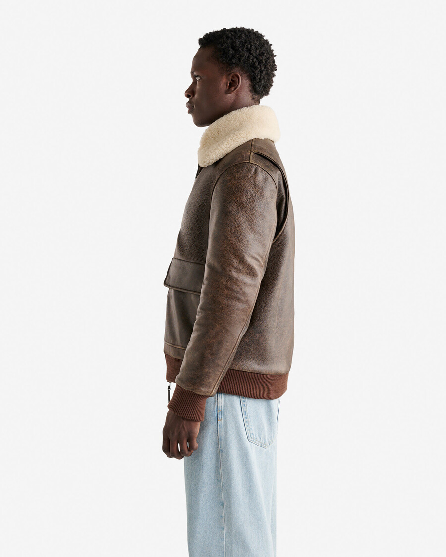veste daviateur en cuir