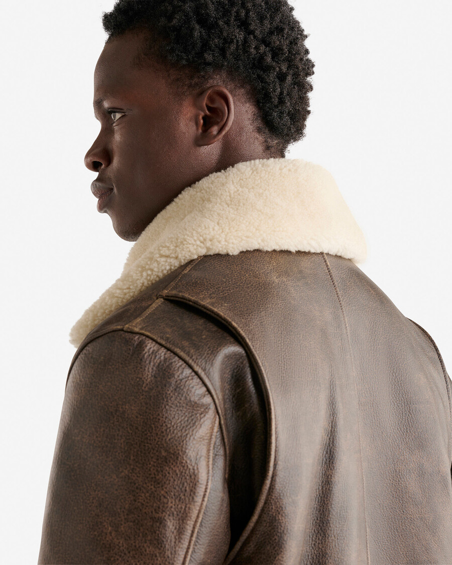 veste daviateur en cuir