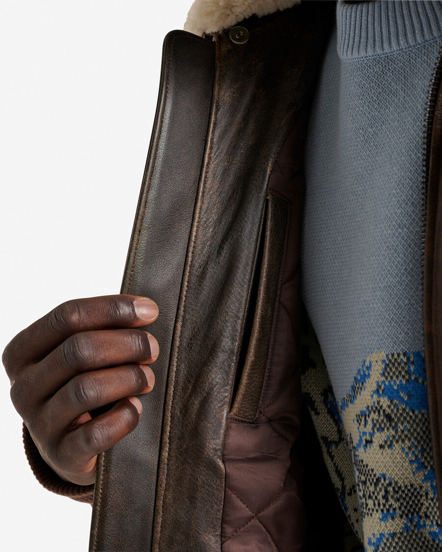 veste daviateur en cuir