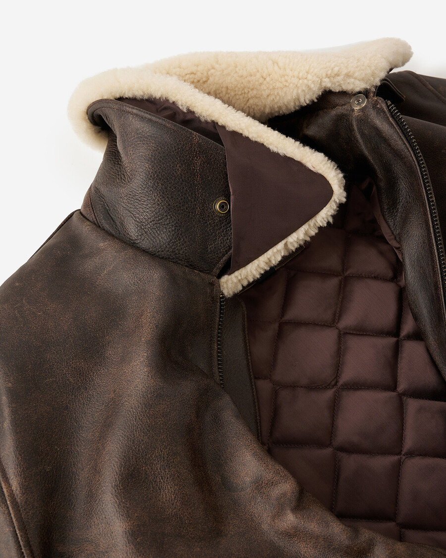 veste daviateur en cuir