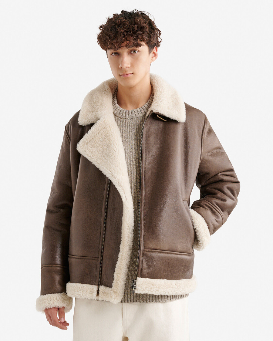 veste en peau lainée unisexe