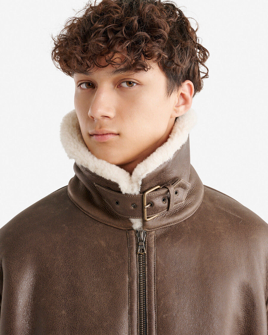veste en peau lainée unisexe