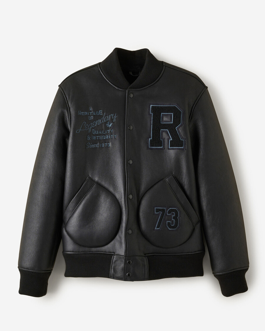 veste universitaire en peau lainée