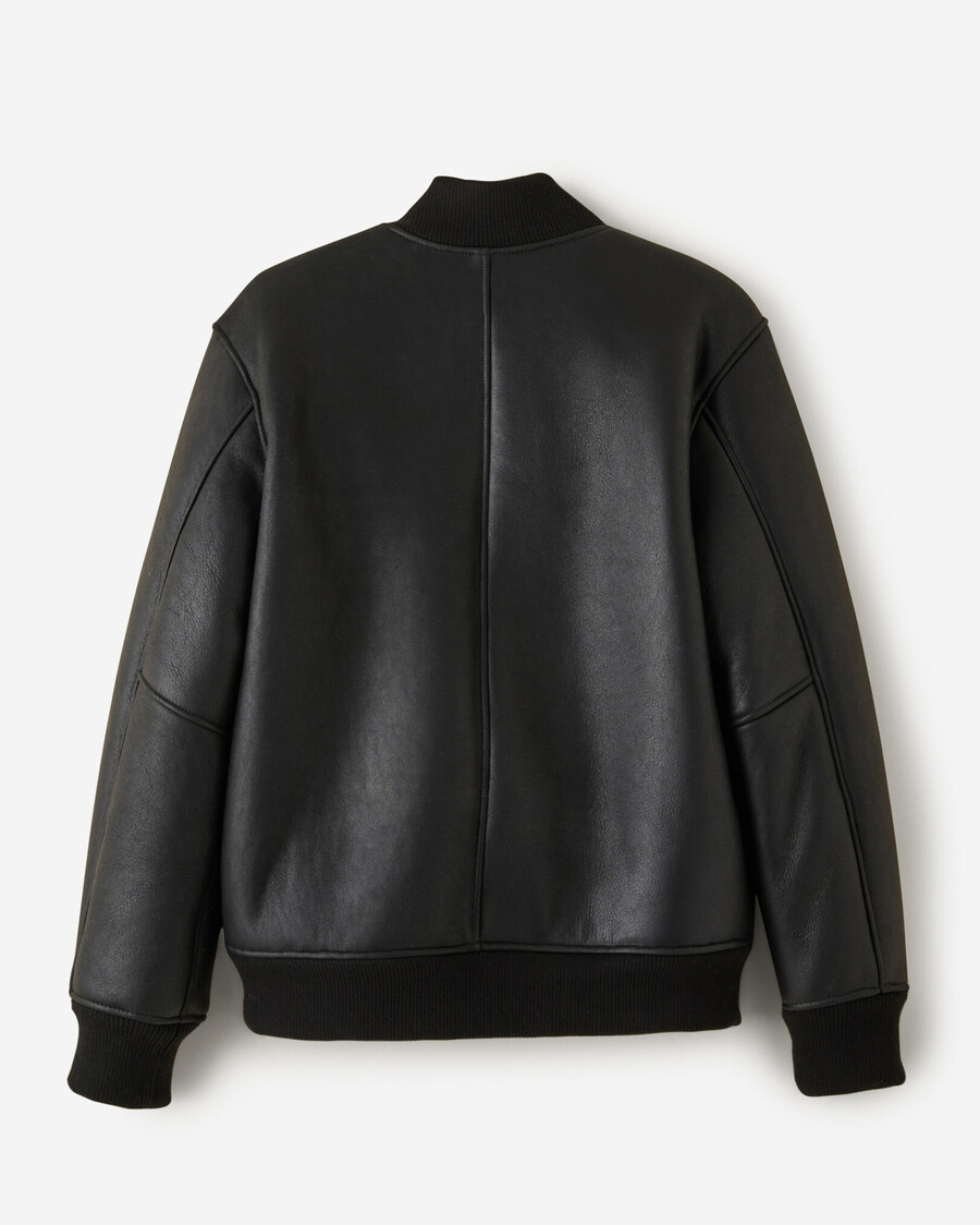 veste universitaire en peau lainée