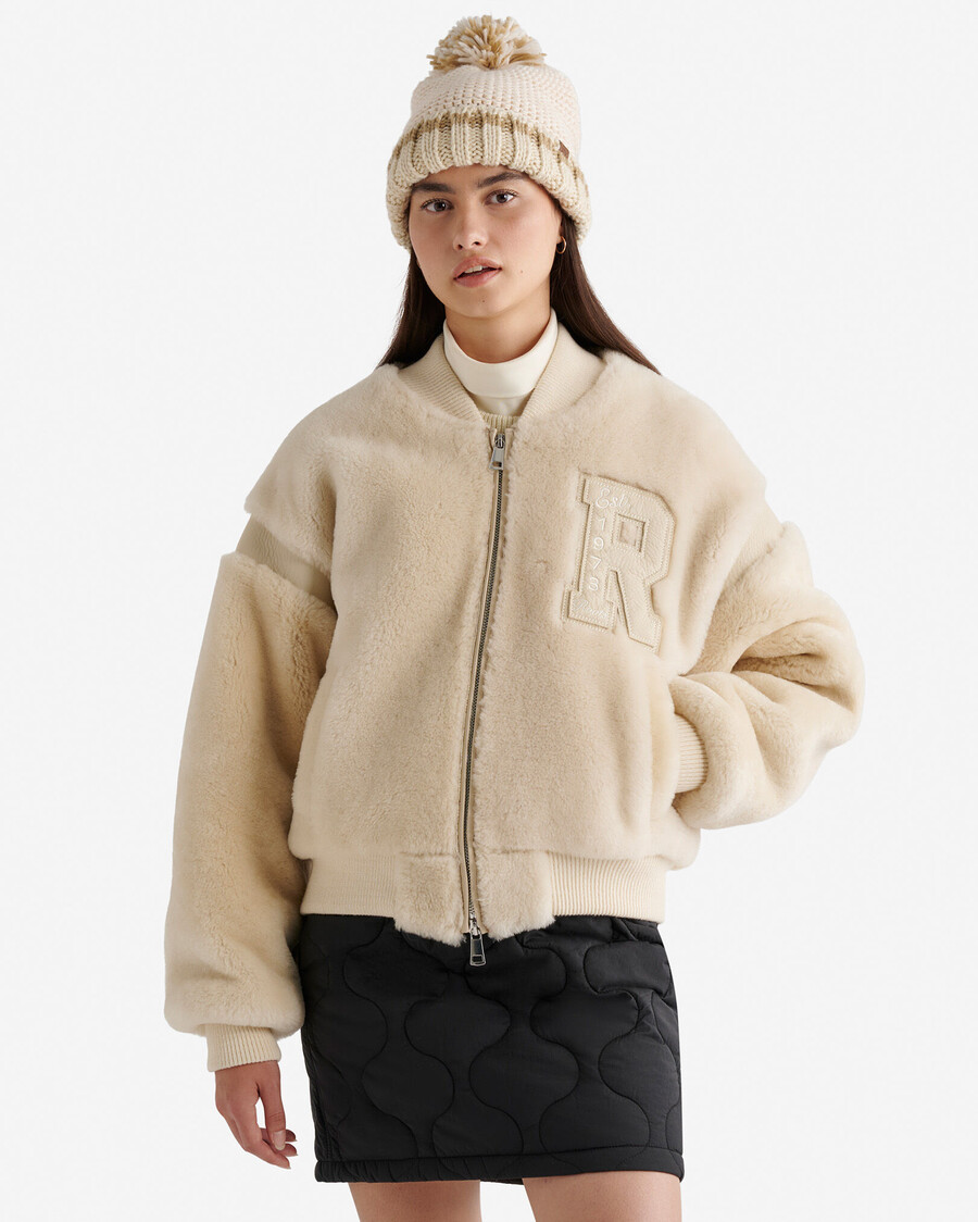 veste universitaire en peau lainée