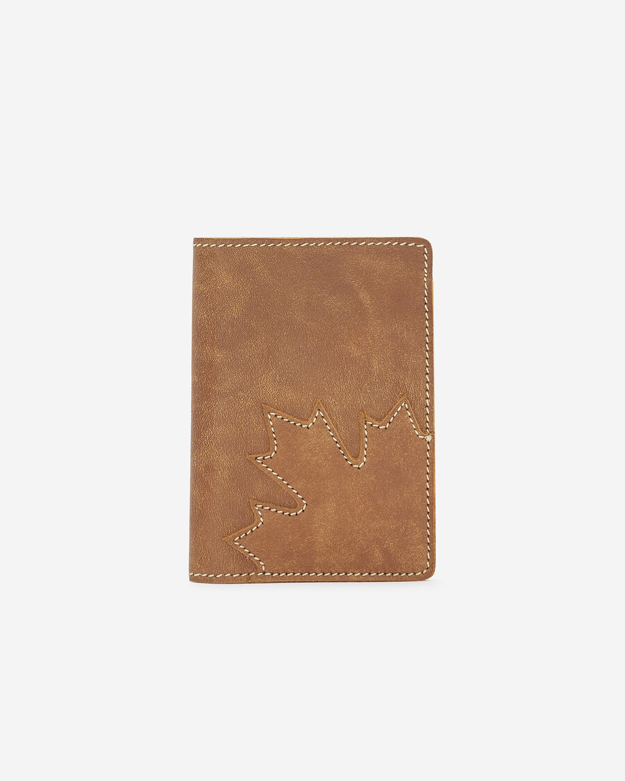 couverture de carte de passeport à motif feuille dérable