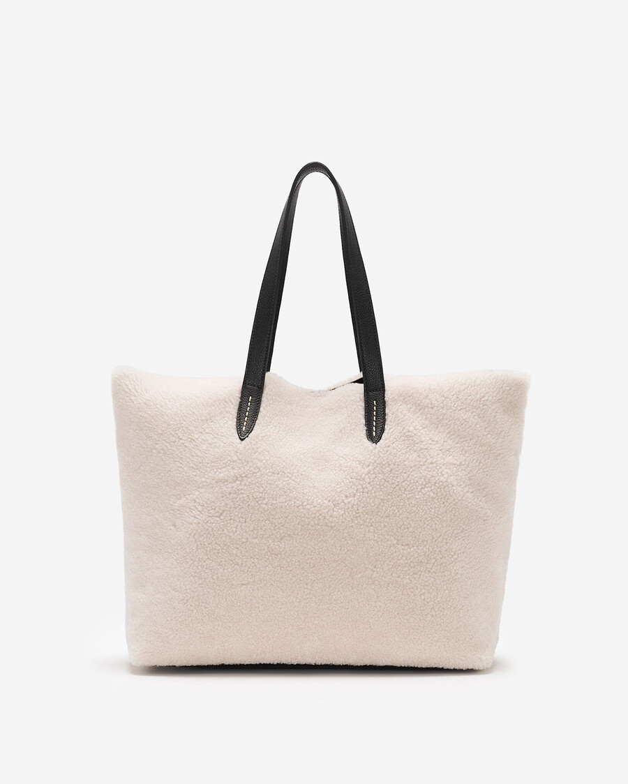 sac cabas en peau lainée