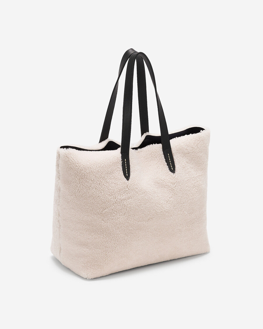 sac cabas en peau lainée