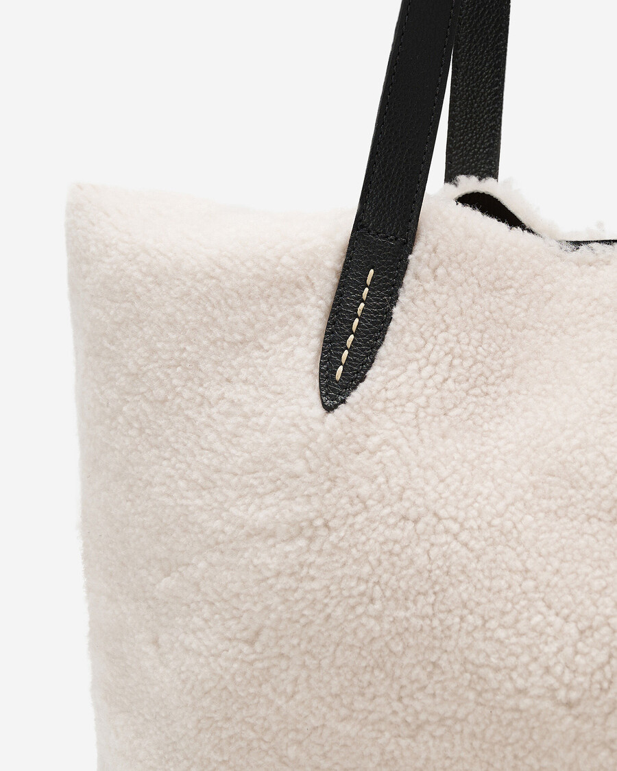 sac cabas en peau lainée
