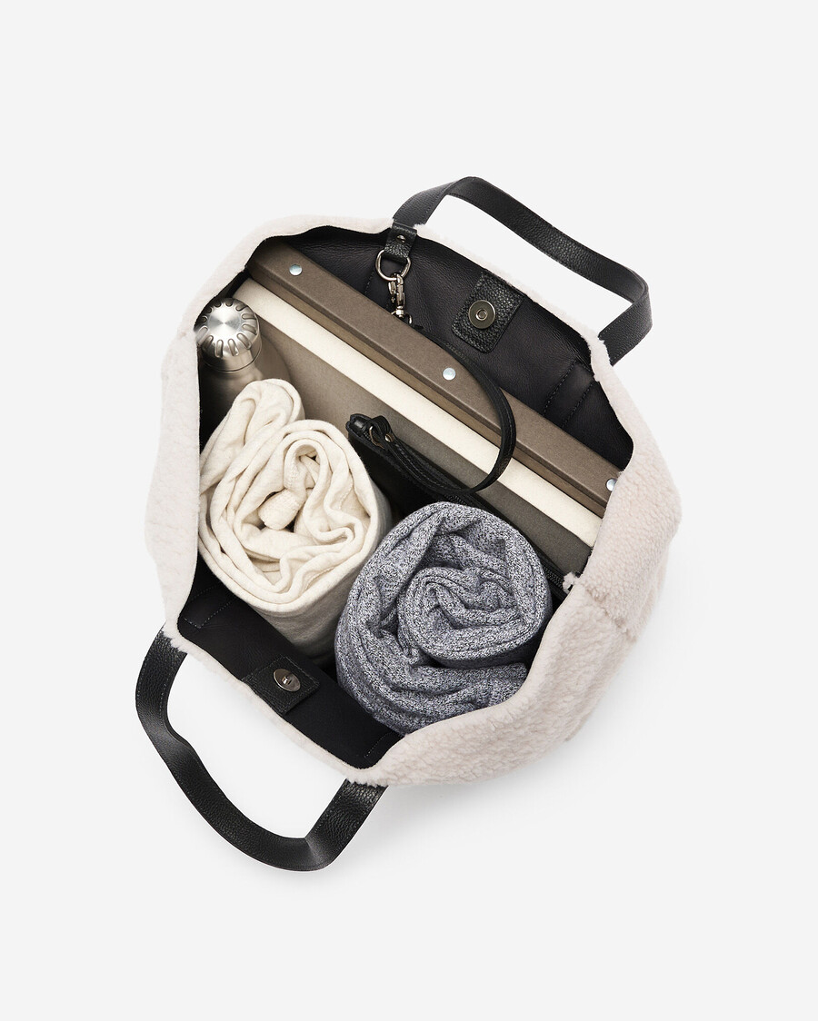 sac cabas en peau lainée