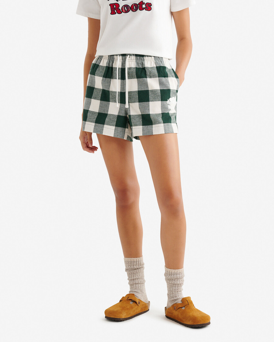 short de pyjama à carreaux pour femme