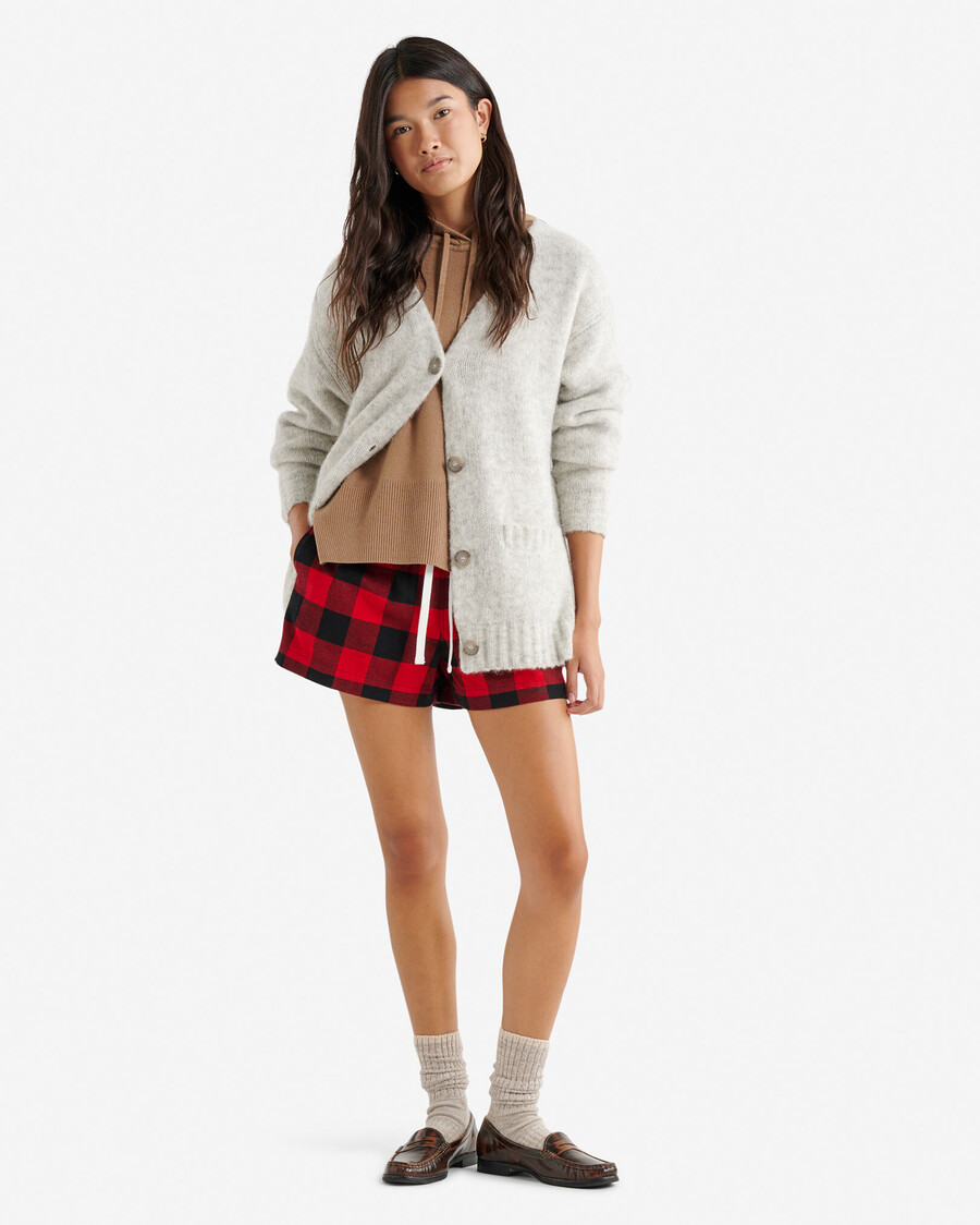 short de pyjama à carreaux pour femme
