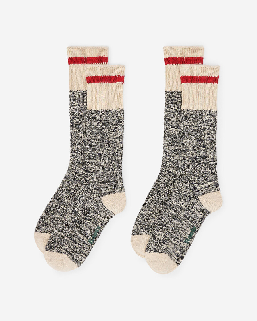 lot de 2 chaussettes de cabine classiques en coton pour adultes