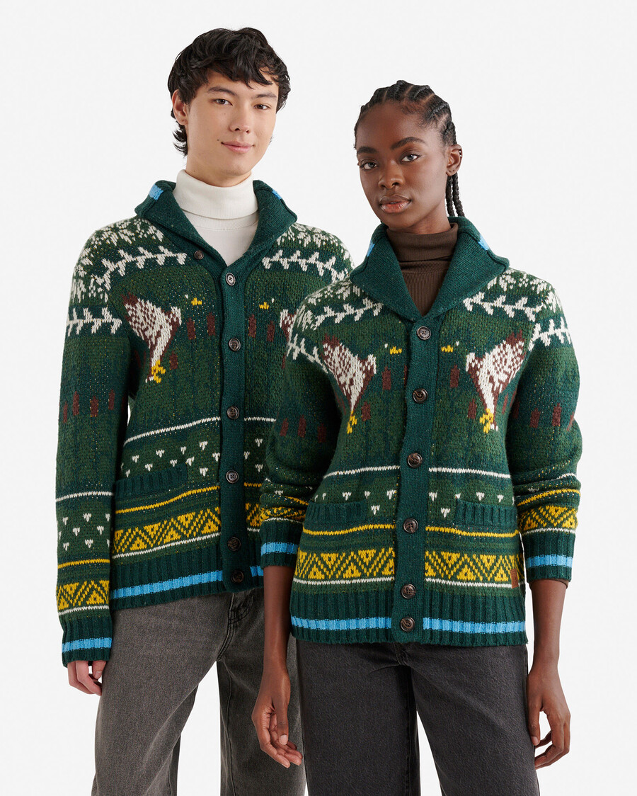 châle de cabine cardigan fair isle