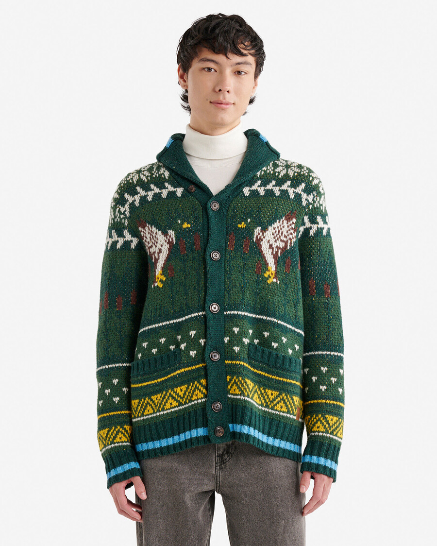 châle de cabine cardigan fair isle
