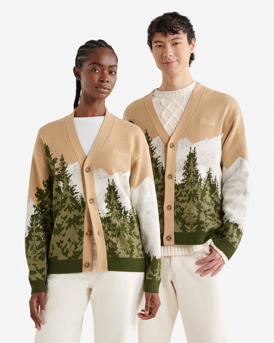 intarsia de paysage cardigan