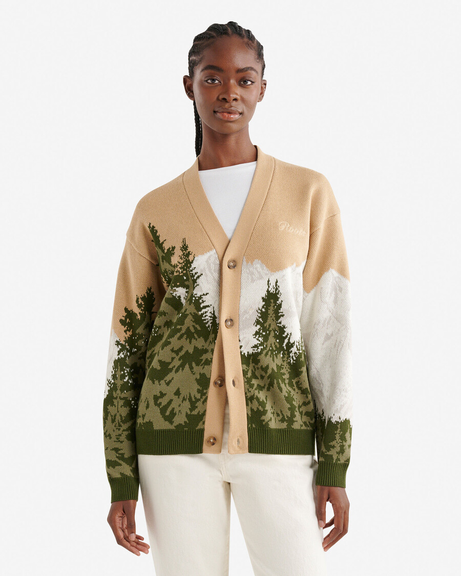 intarsia de paysage cardigan
