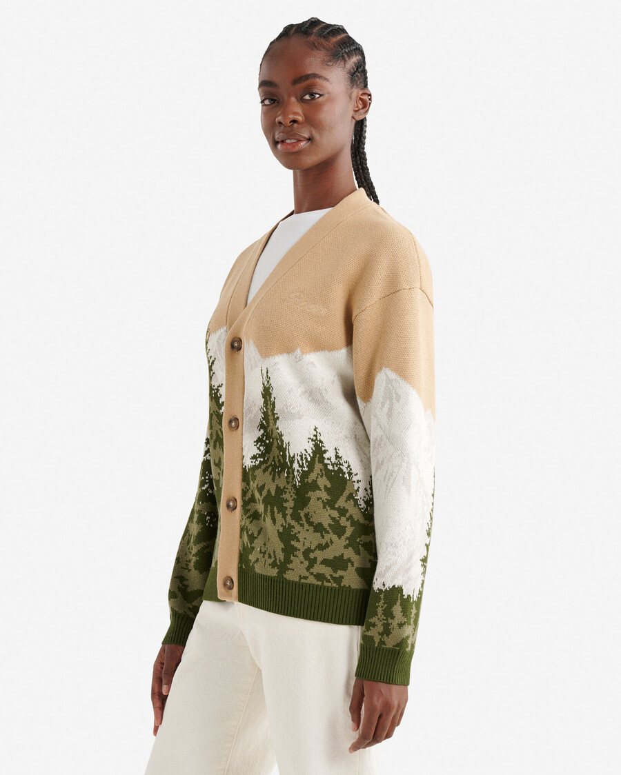 intarsia de paysage cardigan