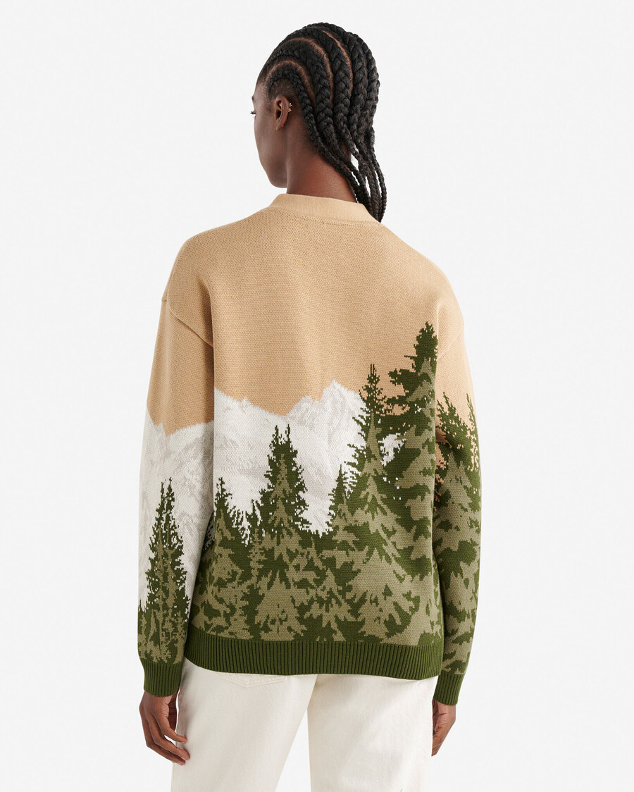 intarsia de paysage cardigan