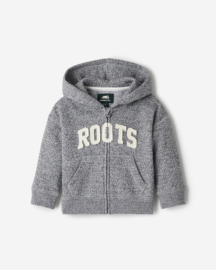 sweat à capuche zippé avec application baby roots