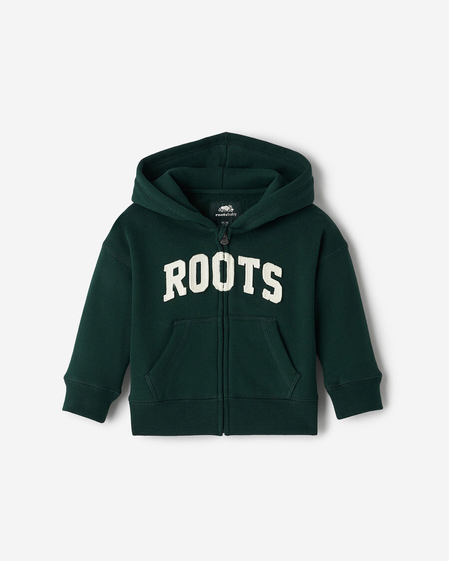 sweat à capuche zippé avec application baby roots