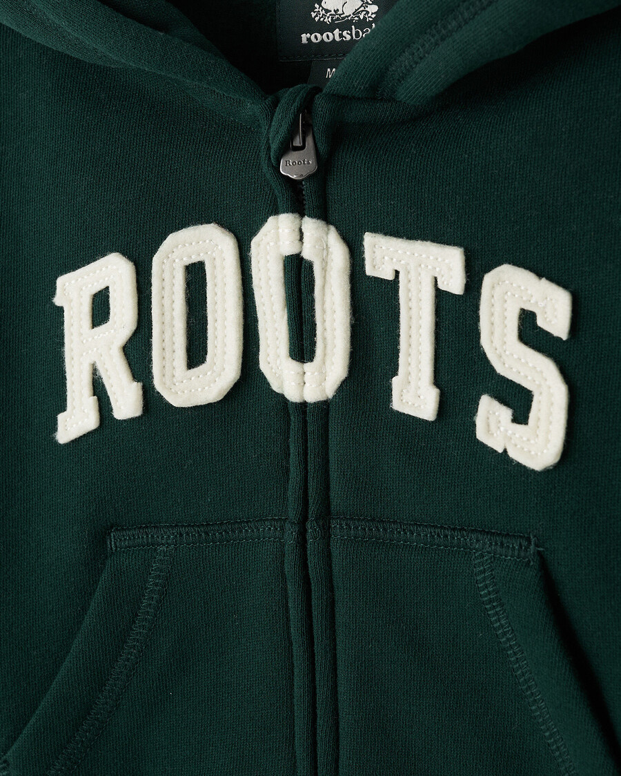 sweat à capuche zippé avec application baby roots