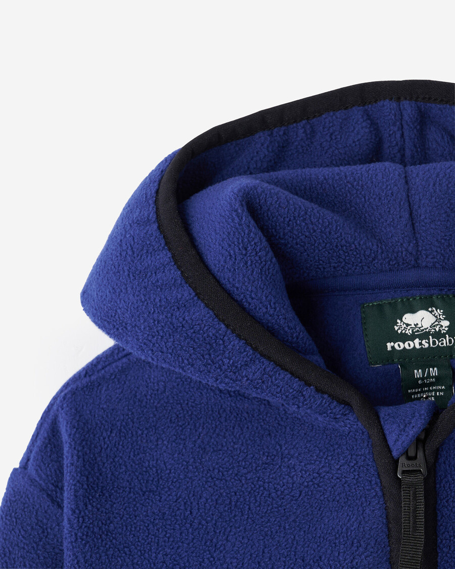 sweat à capuche zippé en microfibre pour bébé