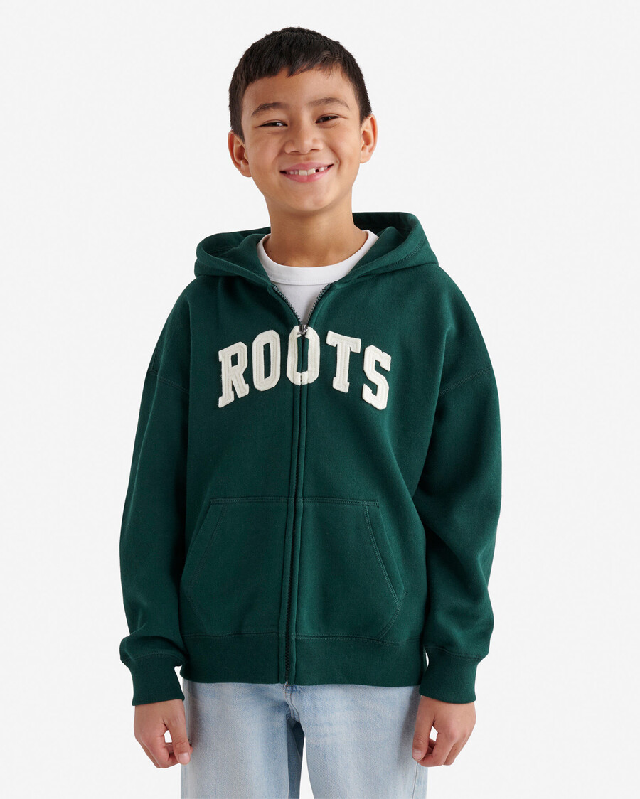 sweat à capuche zippé pour enfants avec application roots