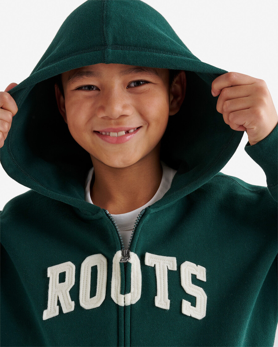 sweat à capuche zippé pour enfants avec application roots