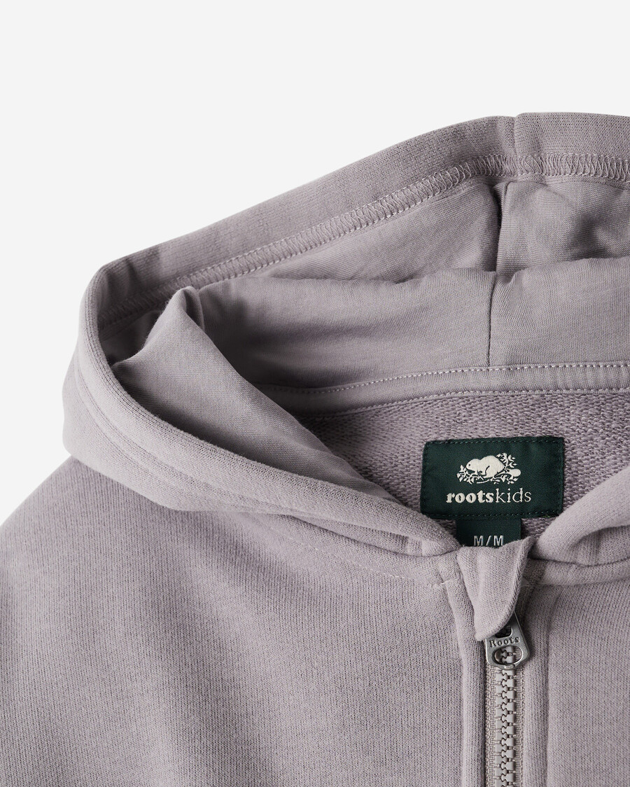 sweat à capuche court à fermeture éclair intégrale pour filles motif nuage dété