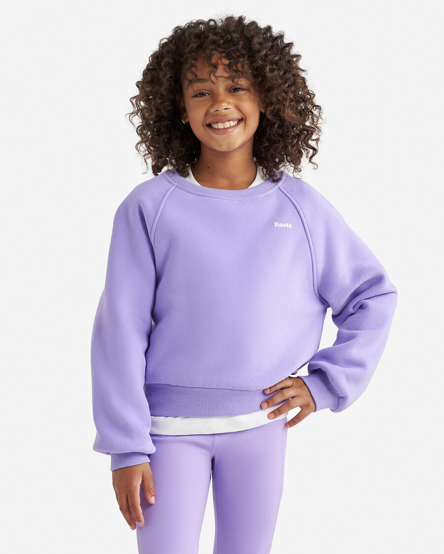 sweat-shirt à col rond pour filles nuage et bulles