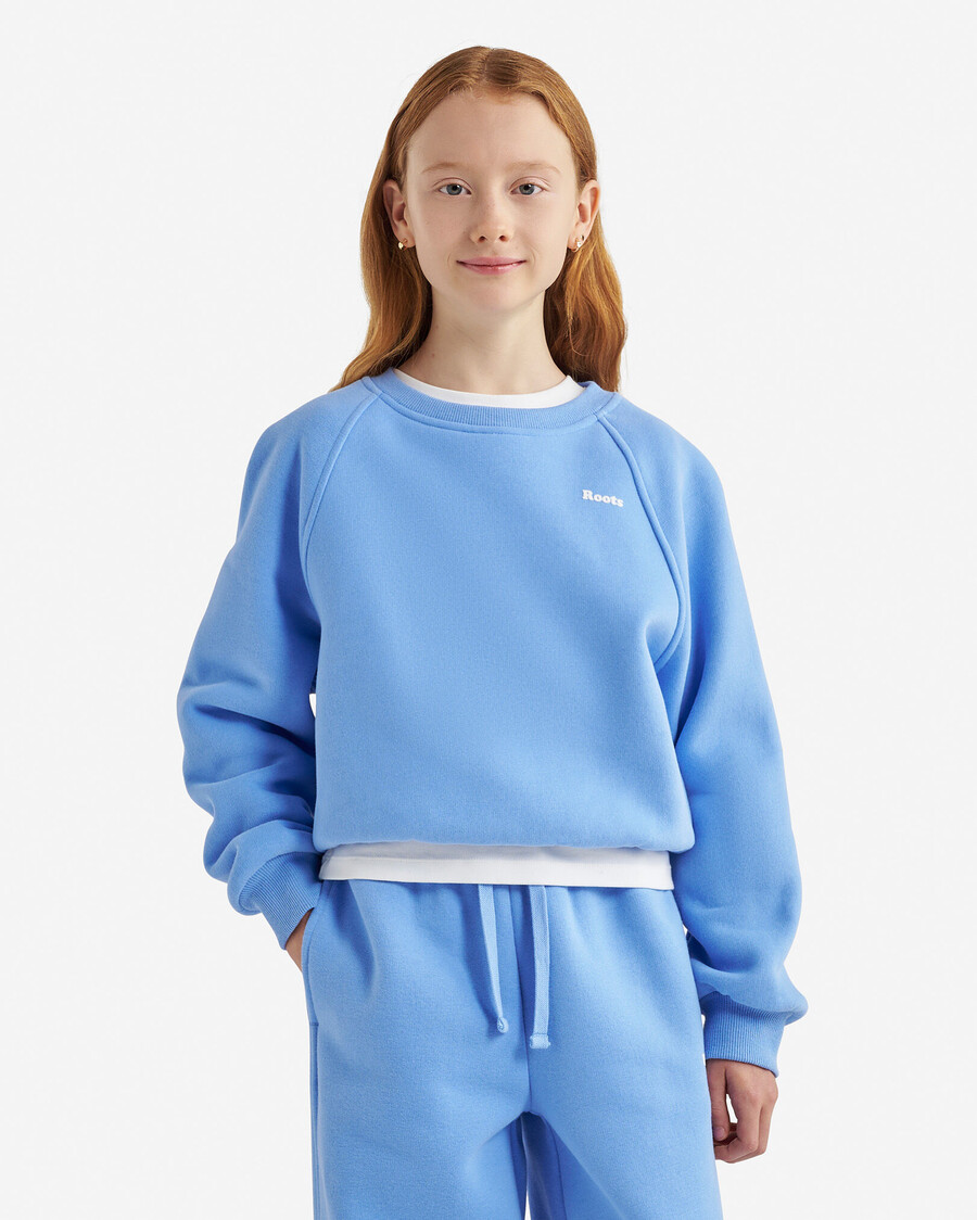 sweat-shirt à col rond pour filles nuage et bulles