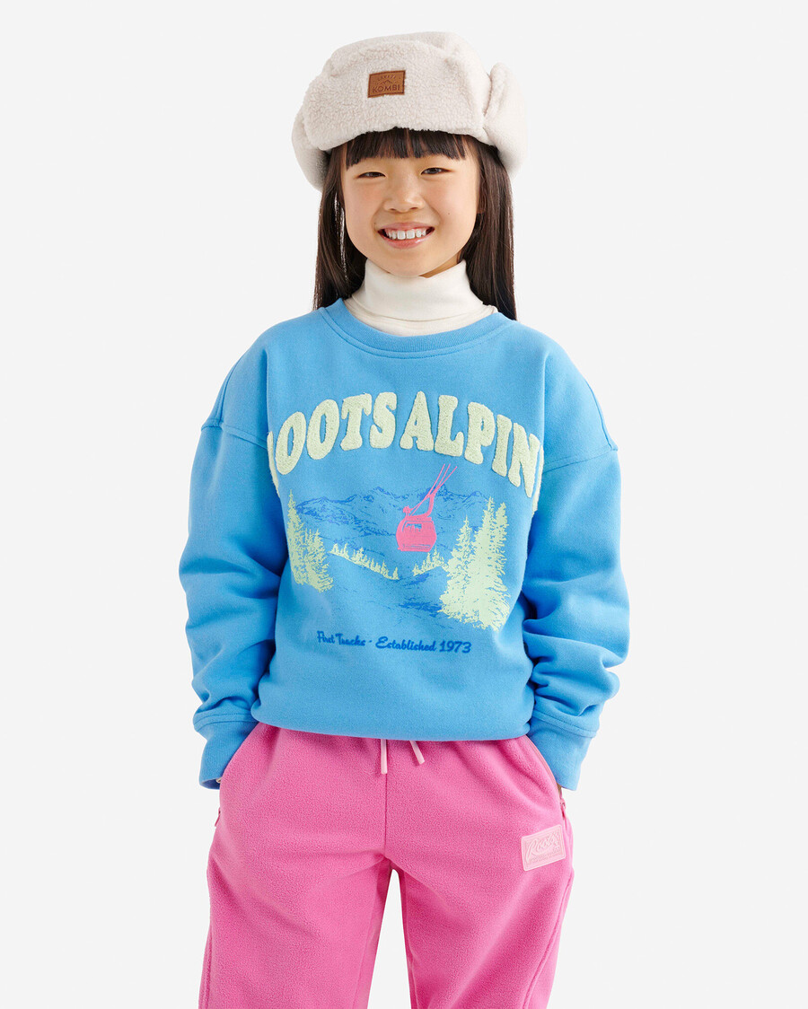 sweat-shirt à col rond pour enfants motif paysage alpin
