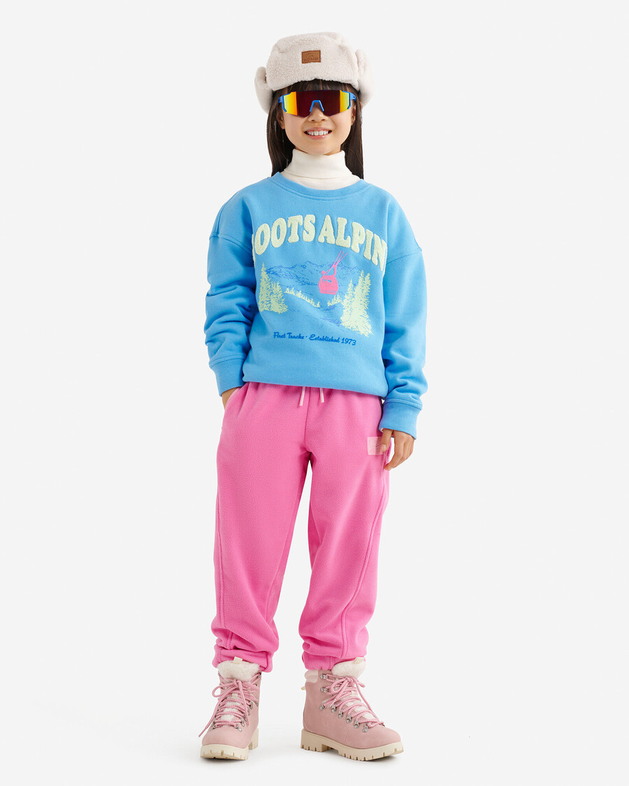 sweat-shirt à col rond pour enfants motif paysage alpin