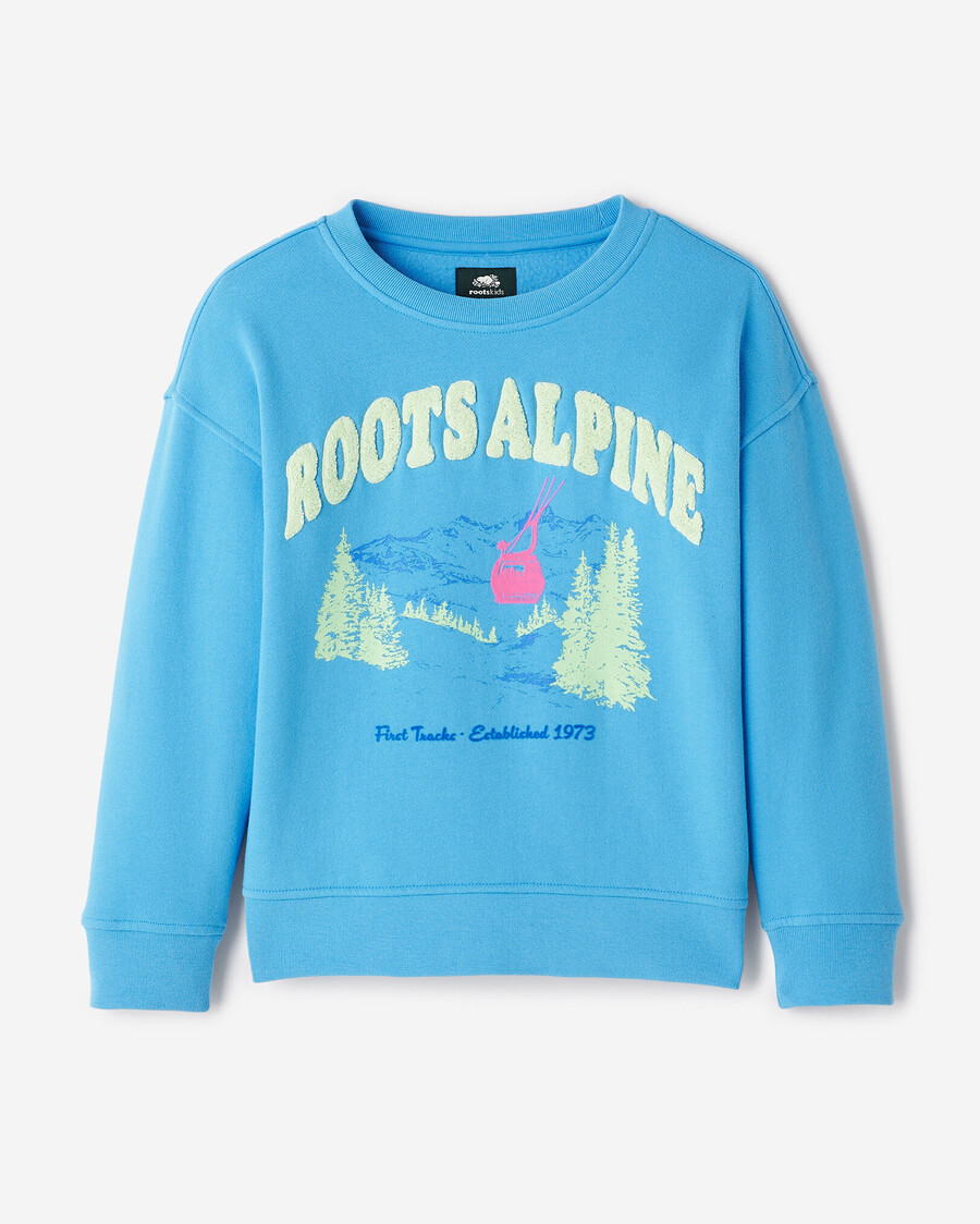 sweat-shirt à col rond pour enfants motif paysage alpin