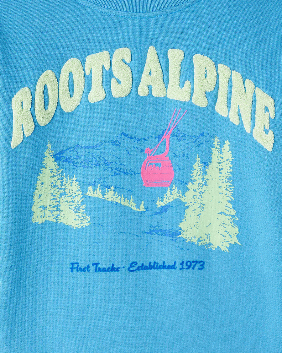 sweat-shirt à col rond pour enfants motif paysage alpin