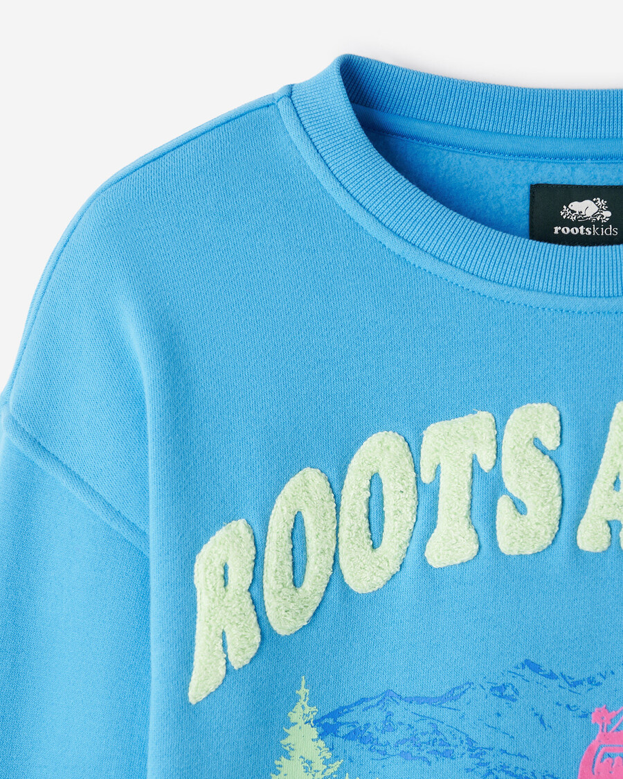 sweat-shirt à col rond pour enfants motif paysage alpin