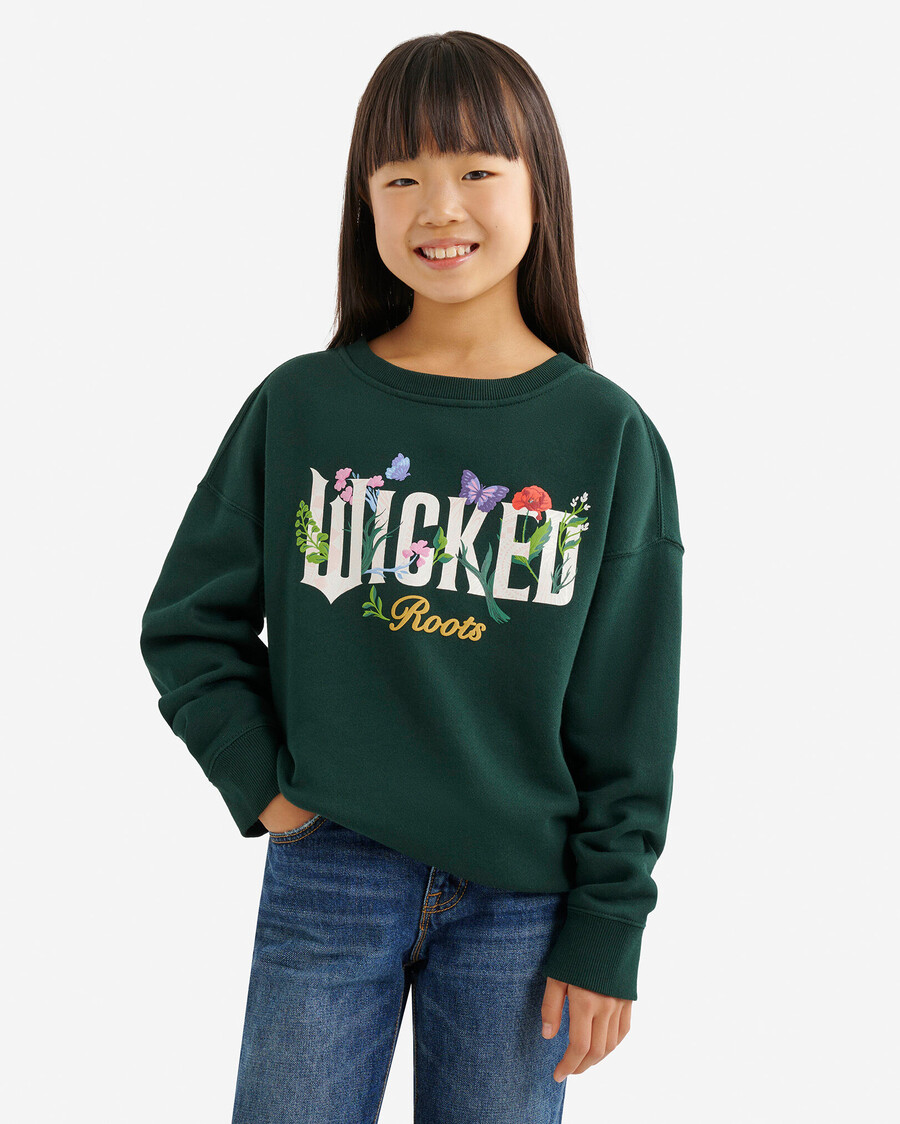 sweat-shirt à col rond kids roots x wicked floral