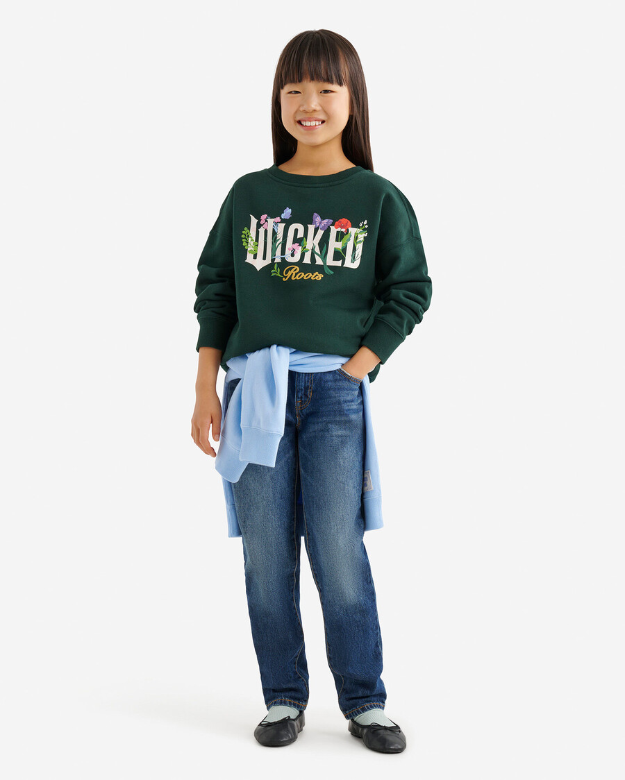 sweat-shirt à col rond kids roots x wicked floral