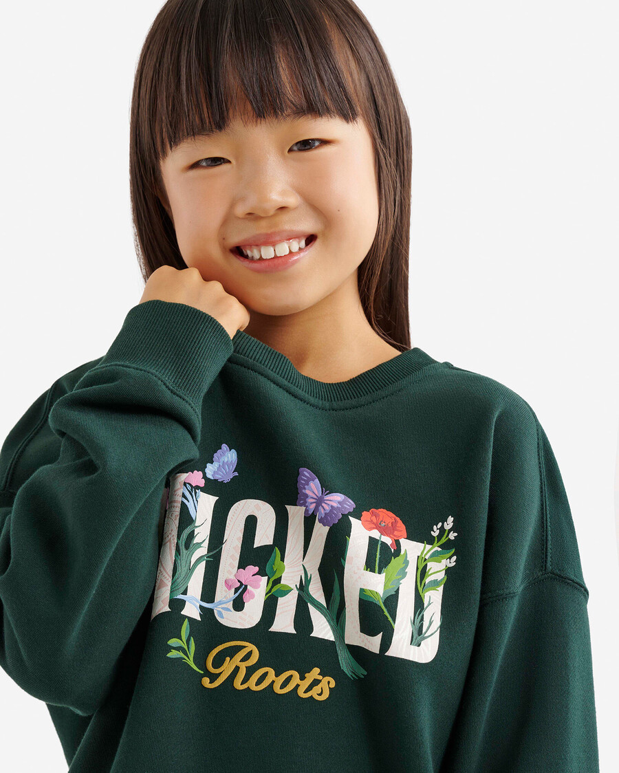 sweat-shirt à col rond kids roots x wicked floral
