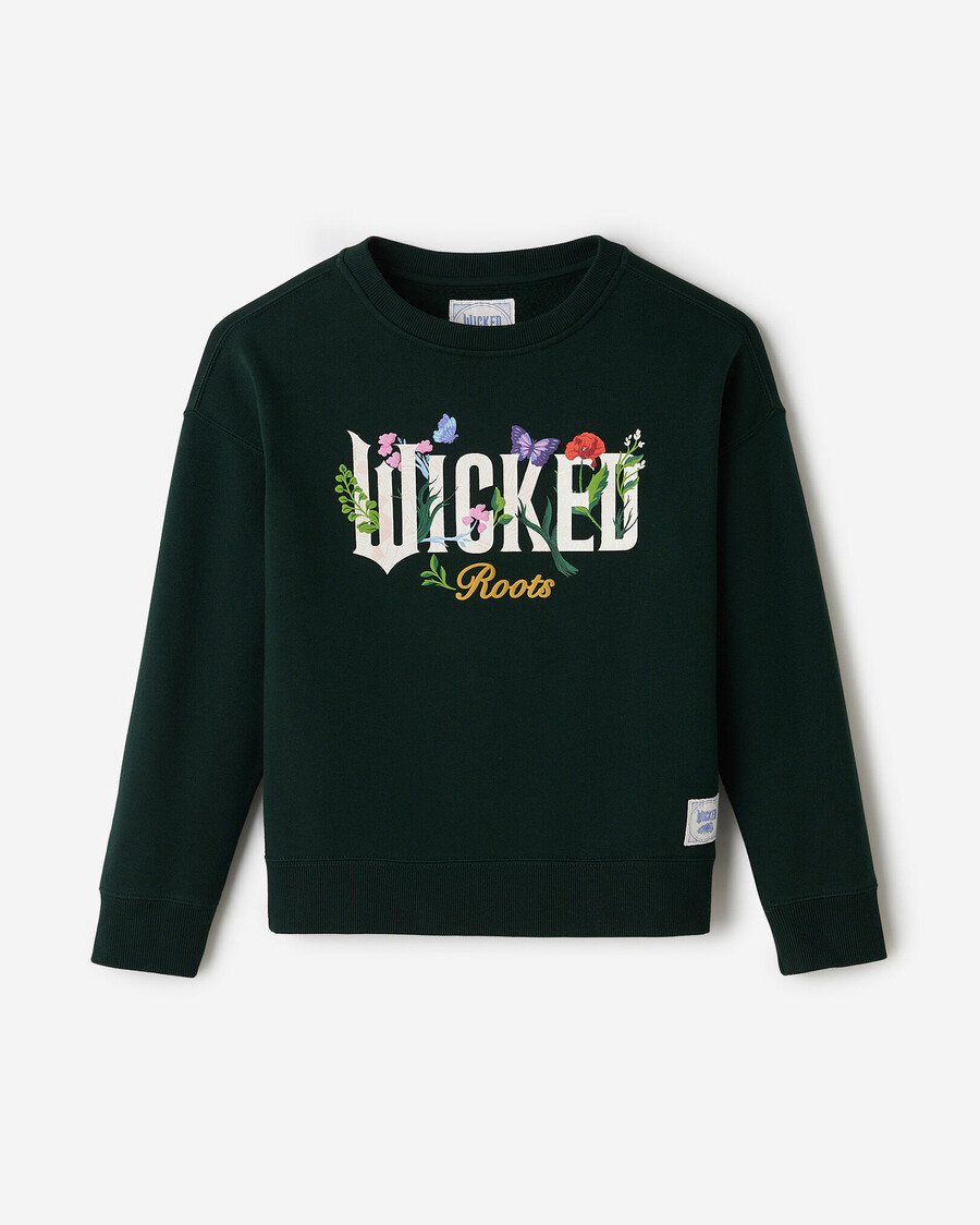 sweat-shirt à col rond kids roots x wicked floral