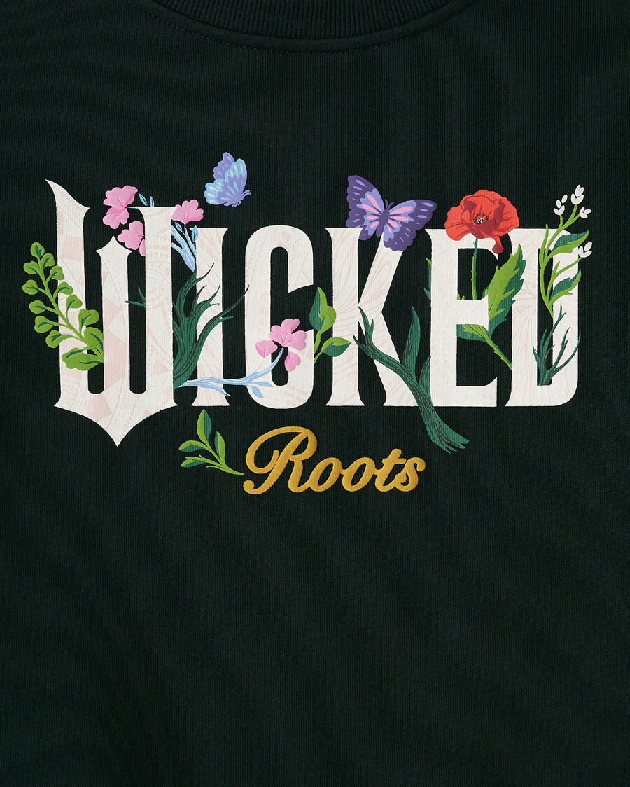 sweat-shirt à col rond kids roots x wicked floral