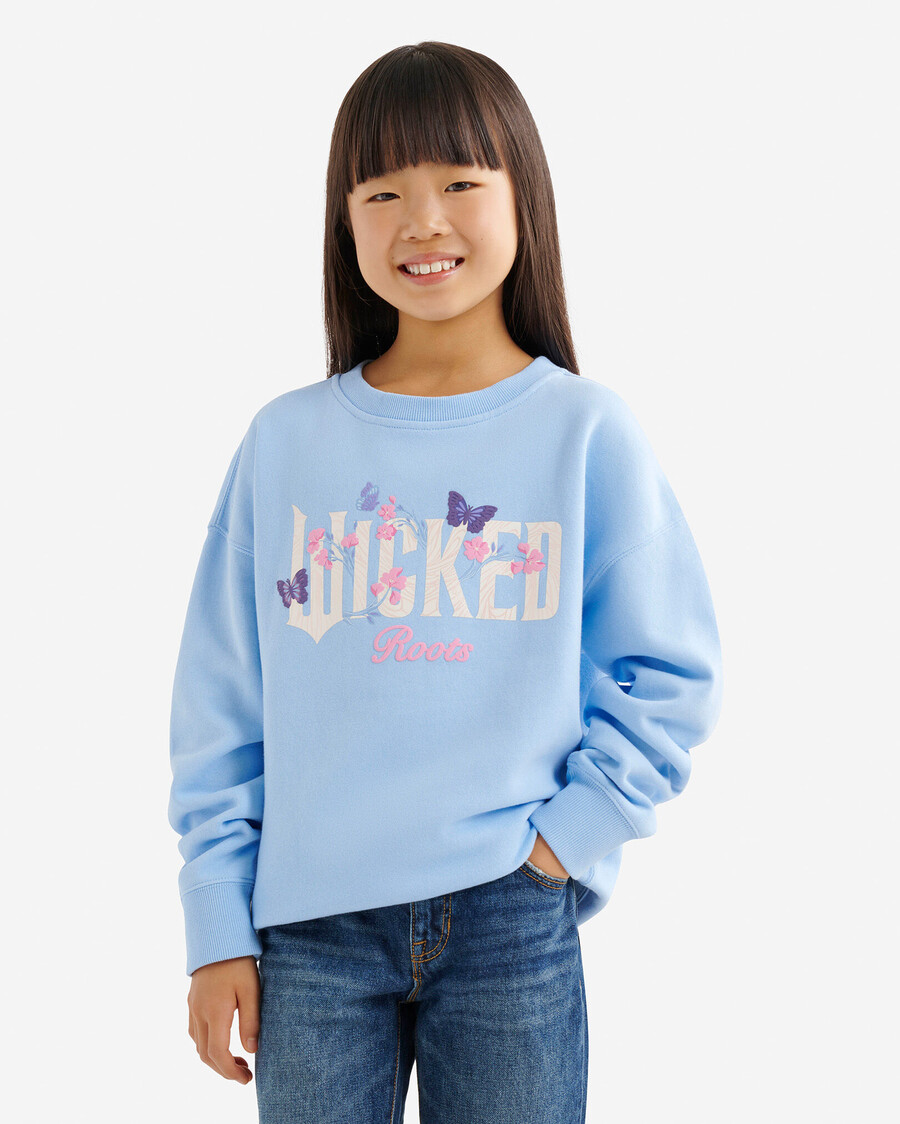 sweat-shirt à col rond kids roots x wicked floral