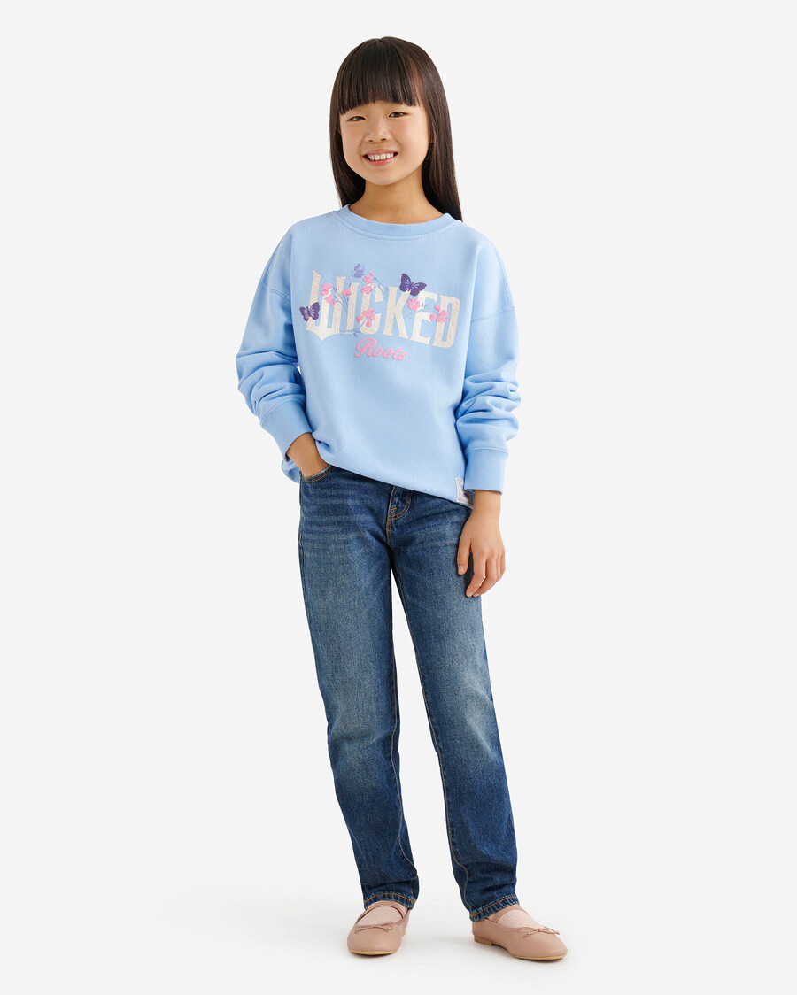 sweat-shirt à col rond kids roots x wicked floral