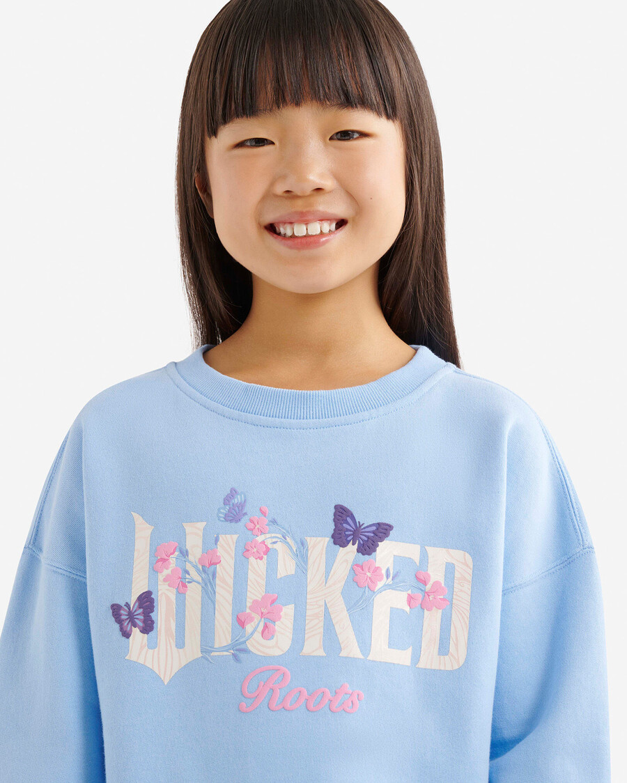 sweat-shirt à col rond kids roots x wicked floral
