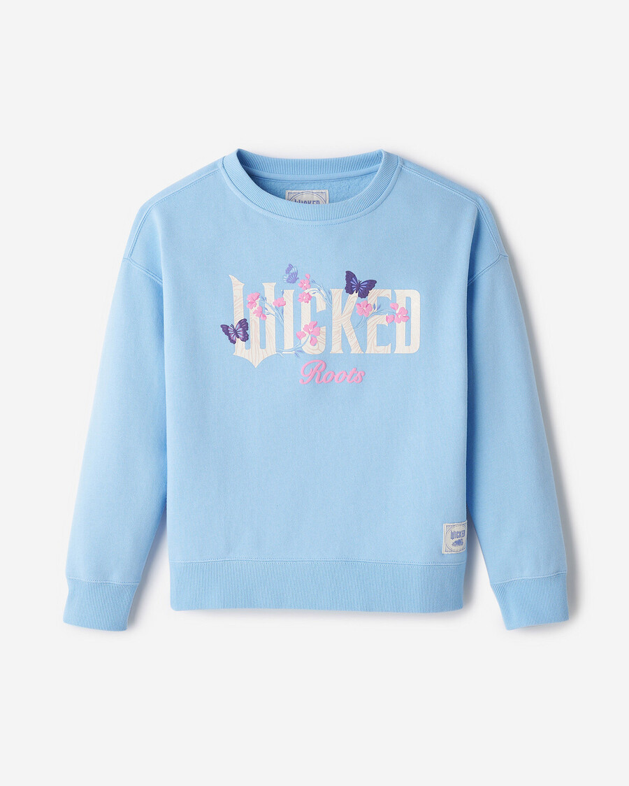 sweat-shirt à col rond kids roots x wicked floral