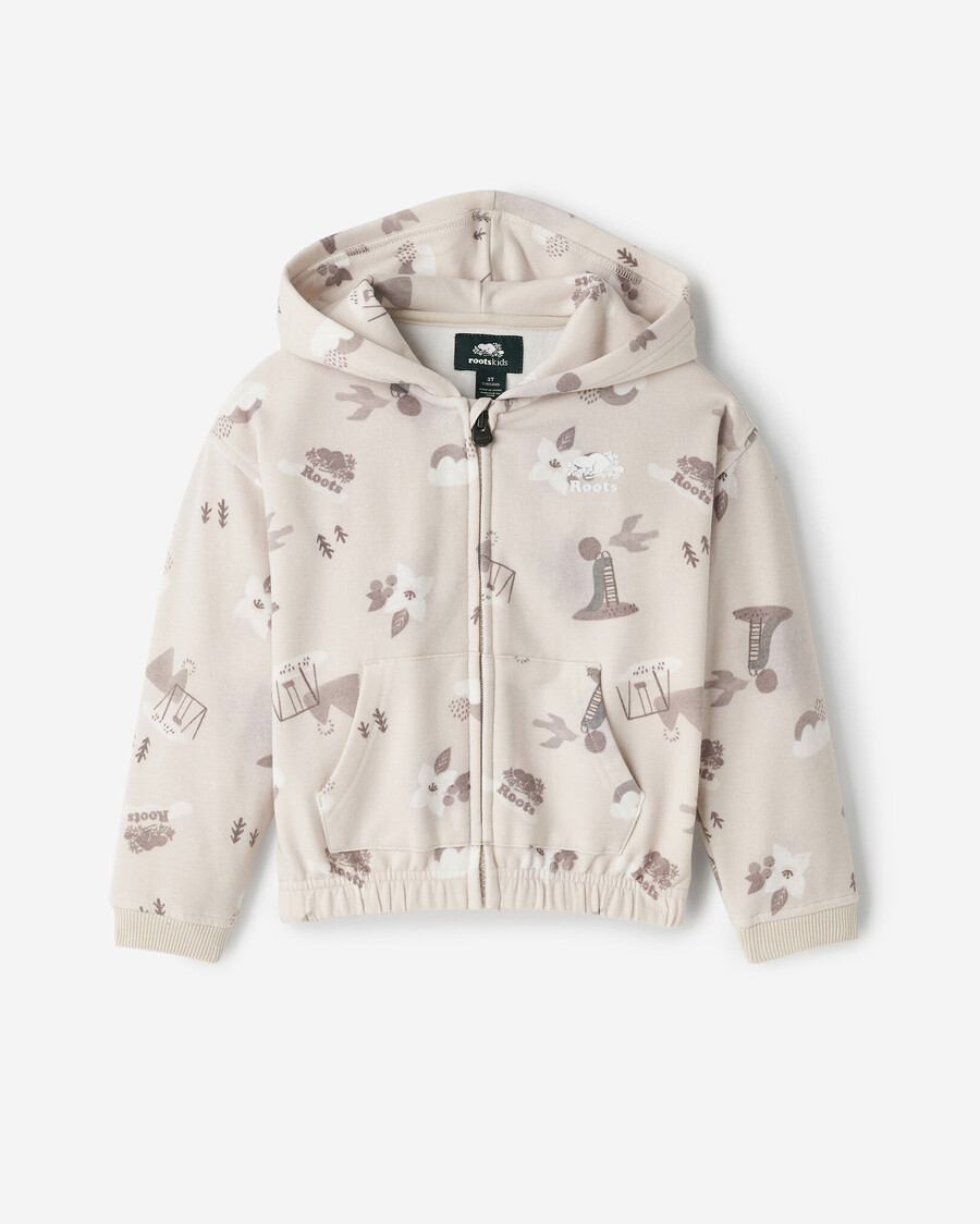 sweat à capuche zippé pour tout-petits sur le thème de laire de jeux naturelle
